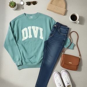 DIVI Green Collegiate Graphic Sweatshirt - Medium